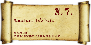 Maschat Tácia névjegykártya